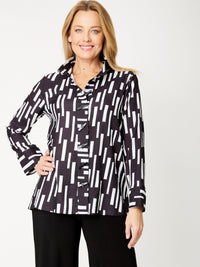 Vertical Rain Shirt- Black/White- 31916