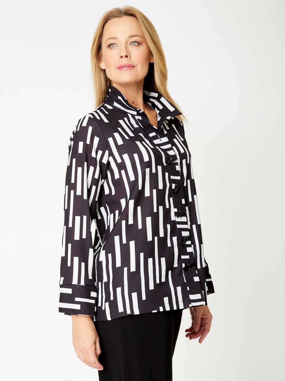 Vertical Rain Shirt- Black/White- 31916