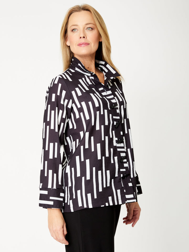 Vertical Rain Shirt- Black/White- 31916