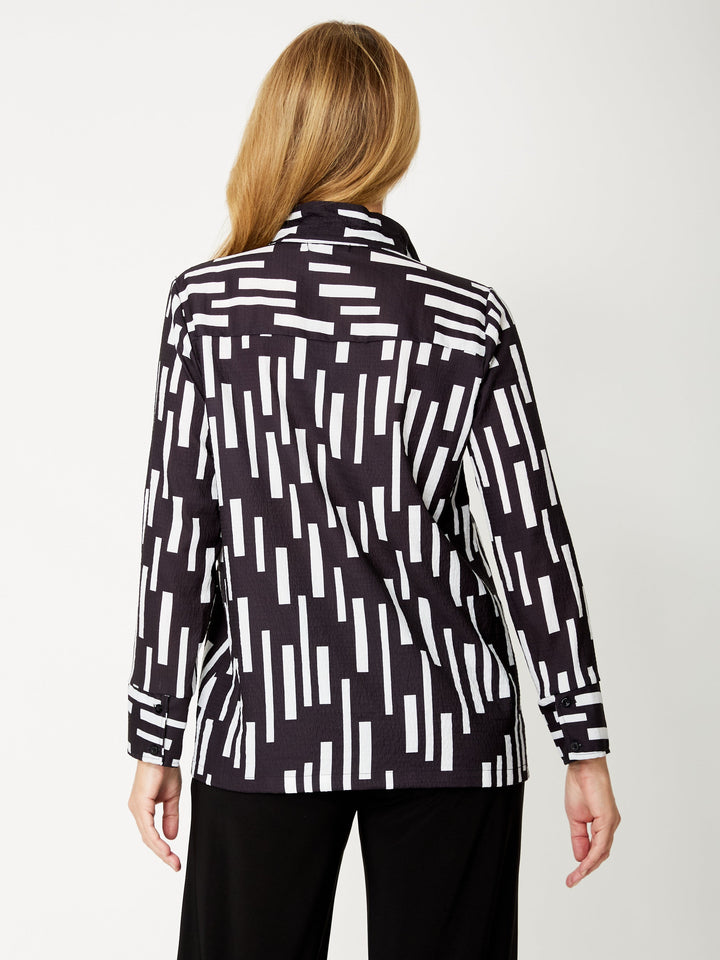 Vertical Rain Shirt- Black/White- 31916