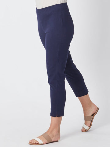 7/8 Slim Cottolen Stretch Pull on Pant COTTOLENE the new bengaline)- Navy 24152-S - Luna Sky