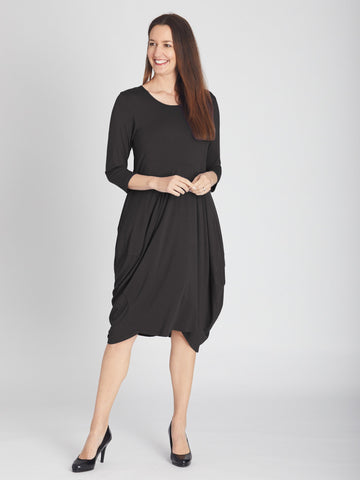BOUNCE DRESS - BLACK 23130-S - Plus Size - Curvy Styles