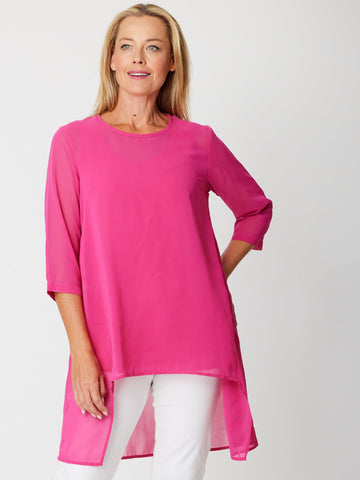 Livvy Overlay Tunic - Fushia - 23248 - 