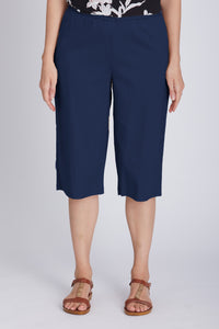 COTTON SATEEN YOKE SHORT - NAVY 24128-S