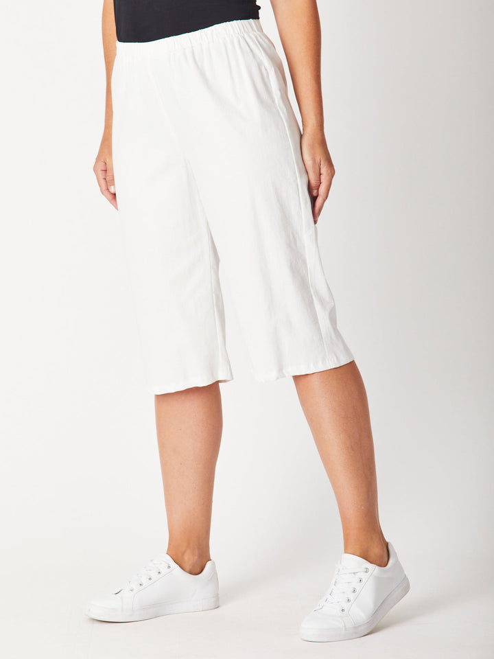COTTON SATEEN YOKE SHORT - WHITE 24128-S