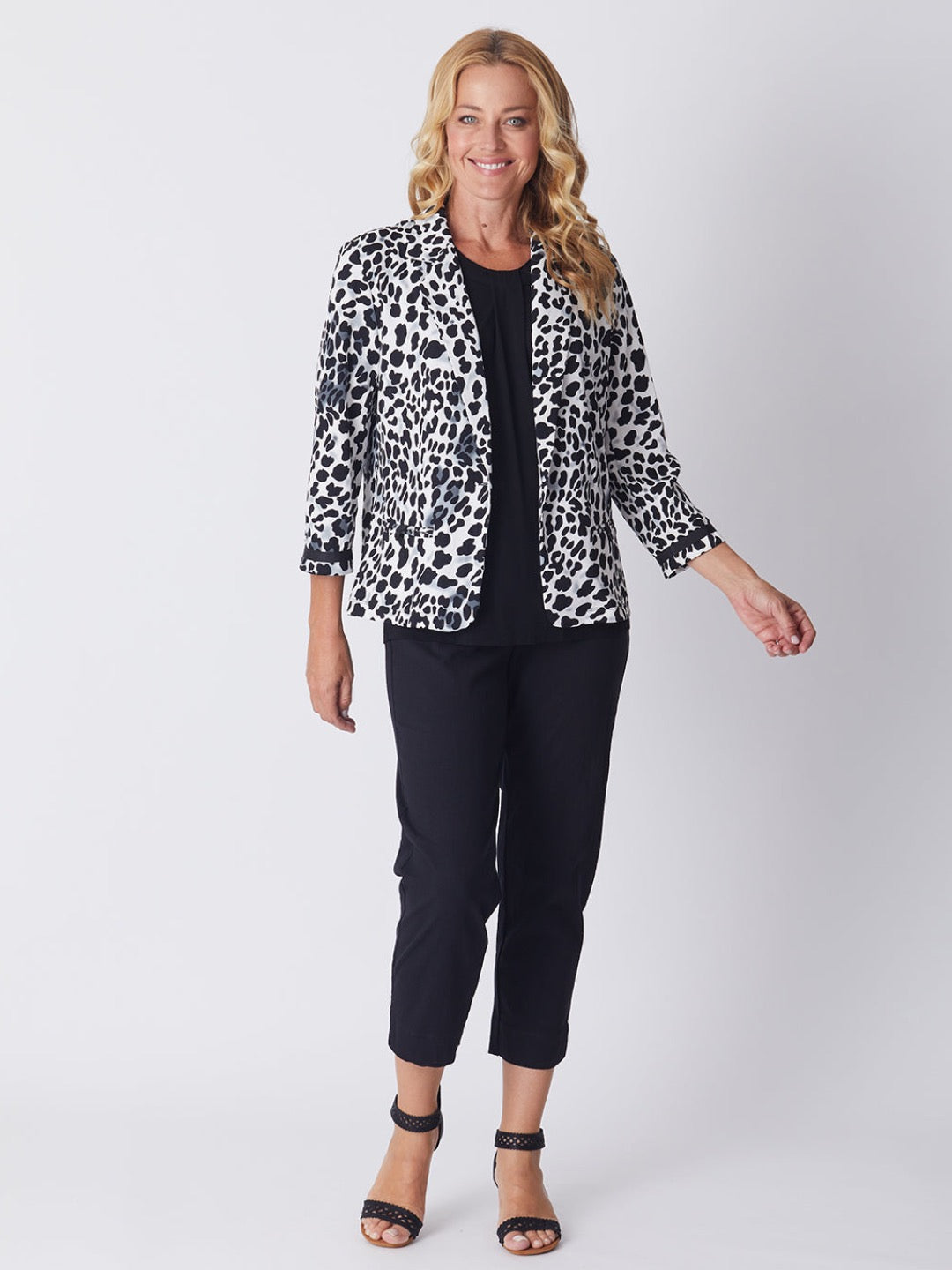 7/8 Slim Cottolene Stretch Pull on Pant COTTOLENE the new bengaline)- Black 24152