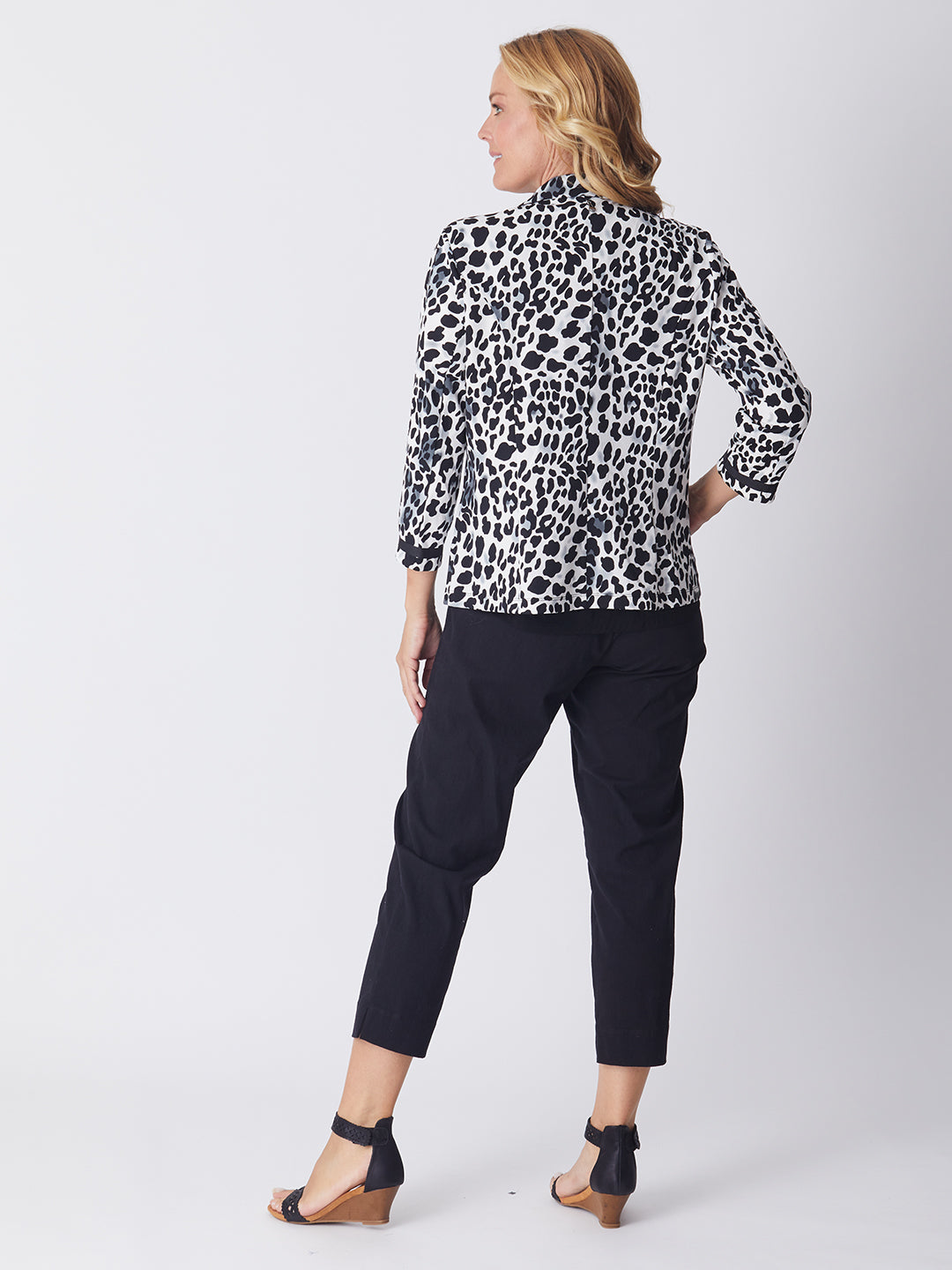 7/8 Slim Cottolene Stretch Pull on Pant COTTOLENE the new bengaline)- Black 24152