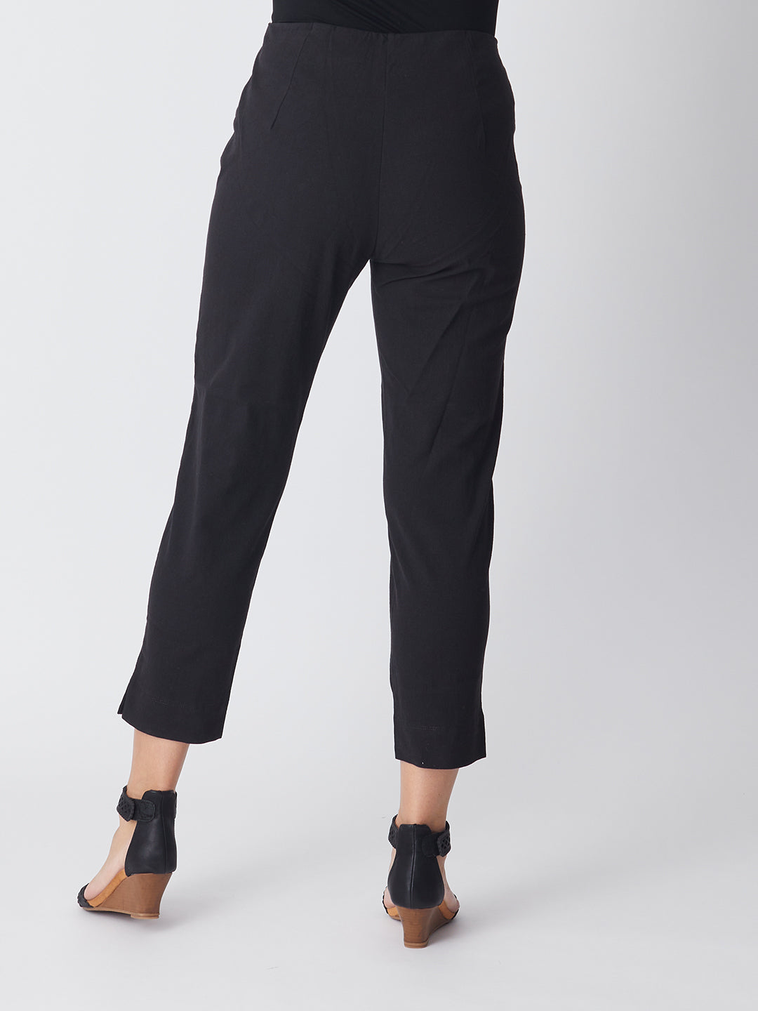 7/8 Slim Cottolene Stretch Pull on Pant COTTOLENE the new bengaline)- Black 24152