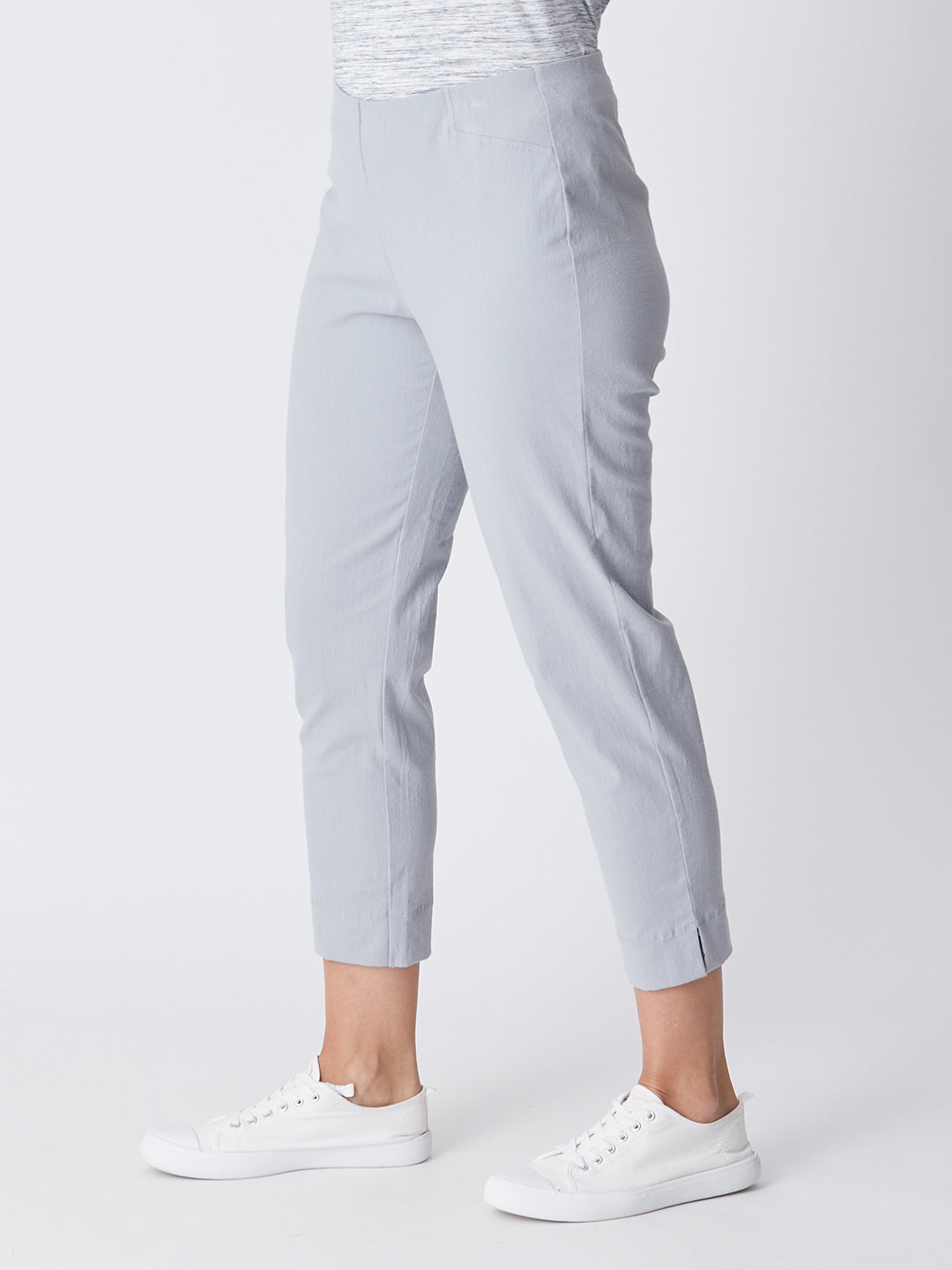 7/8 Slim Cottolen Stretch Pull on Pant COTTOLENE the new bengaline) -  Silver 24152