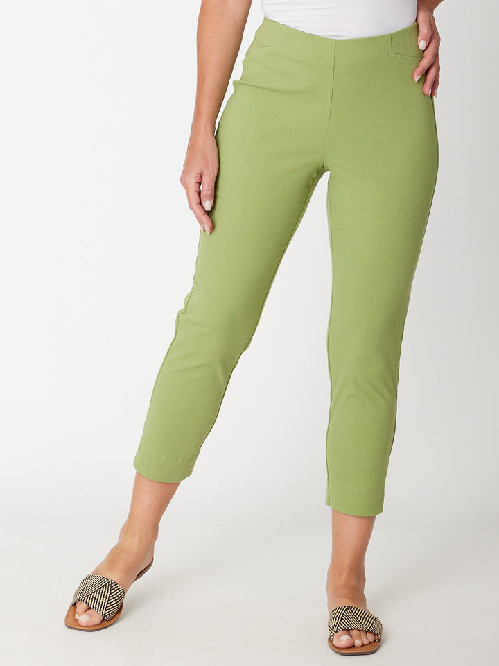 7/8 Slim Cottolen Stretch Pull on Pant -  Sage - 24152