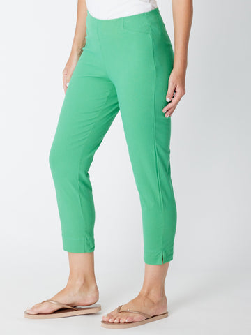 7/8 Slim Cottolen Stretch Pull on Pant COTTOLENE the new bengaline) - Emerald 24152 - Luna Sky