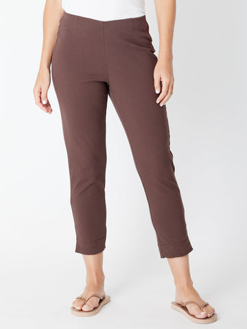 7/8 Slim Cottolen Stretch Pull on Pant COTTOLENE the new bengaline)- Espresso 24152 - S - Luna Sky