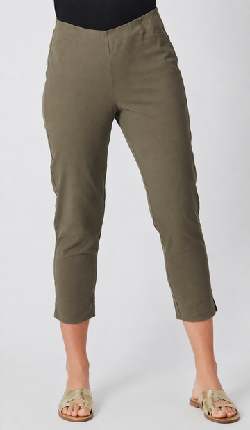 7/8 Slim Cottolen Stretch Pull on Pant COTTOLENE the new bengaline)  - Khaki 24152-S - 