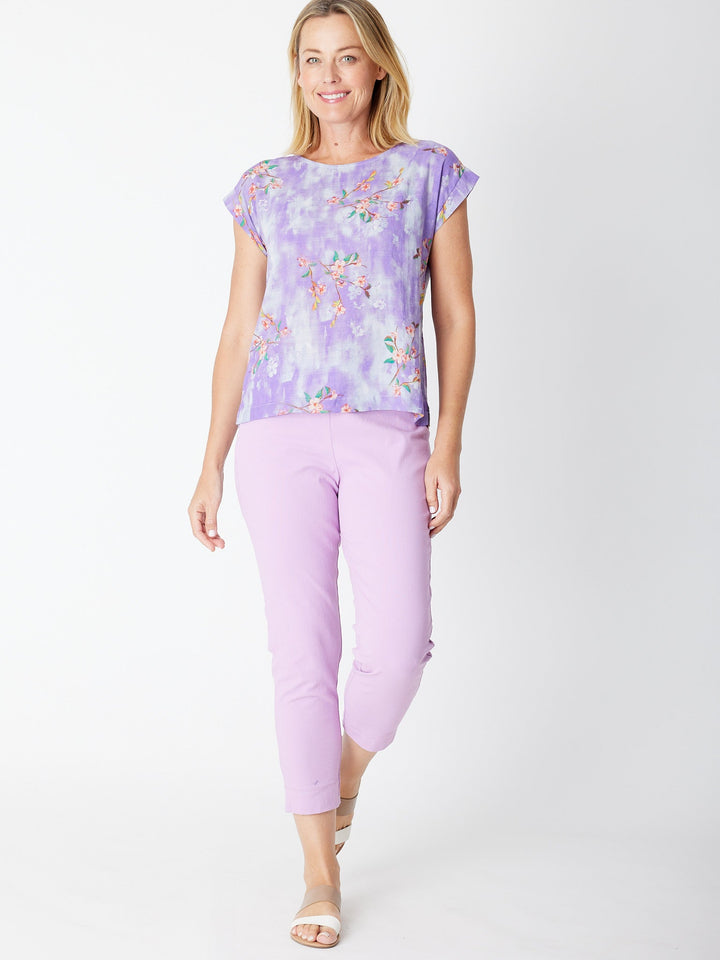 7/8 Slim Cottolen Stretch Pull on Pant COTTOLENE the new bengaline) -  Lavender 24152