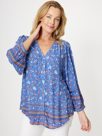 Rayon Shirt - Blue - 31771 - Shirt/Blouse