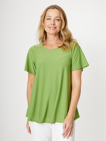 Swing Scoop Jersey Flutter Sleeve Top - Leaf - 31912 - 