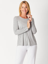 Essentials Long Sleeve Top - Grey Marle 24474- S