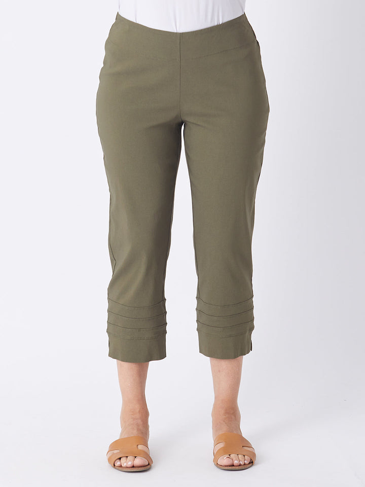 Button 3/4 Length Bengaline Pant - Khaki 24493-SC
