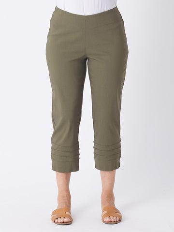 Button 3/4 Length Bengaline Pant - Khaki 24493-SC - Pants
