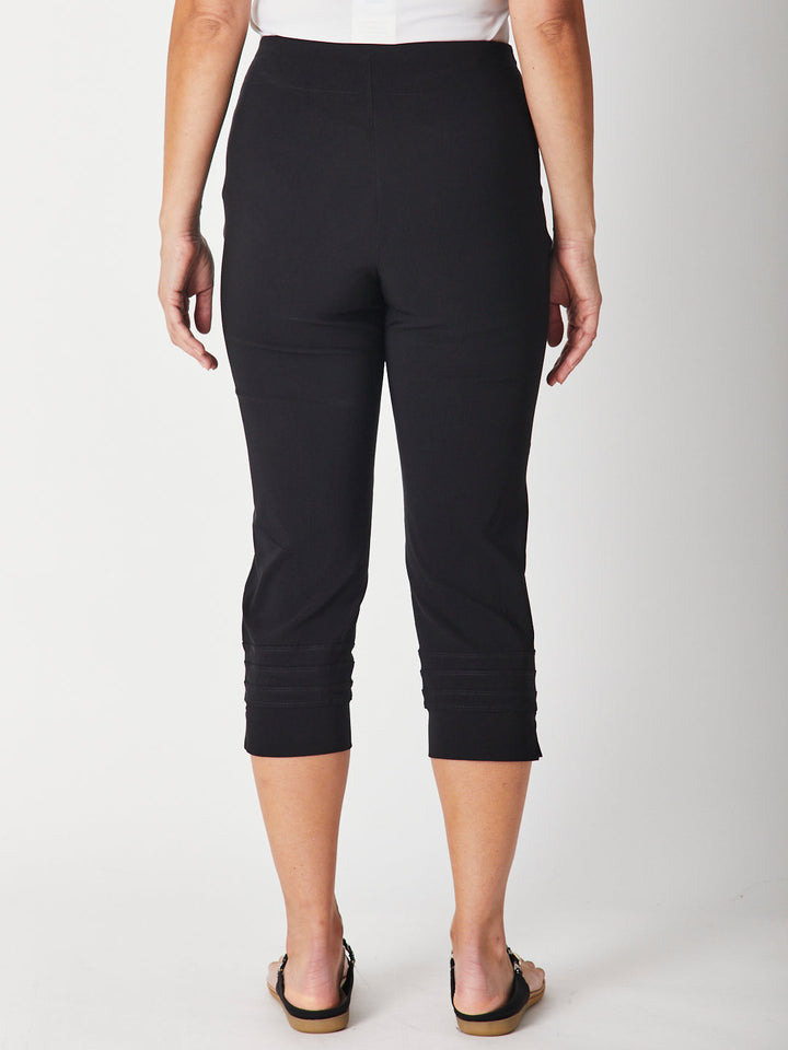 Button 3/4 Length Bengaline Pant - Black 24493-SC