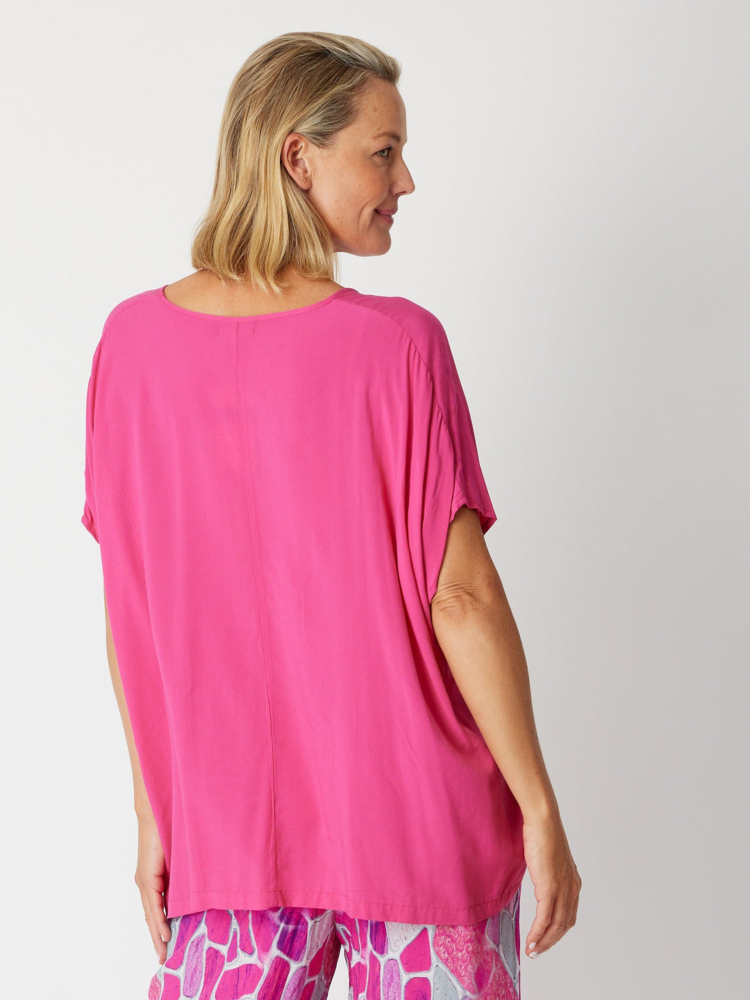 Pebbles Core Rayon V Top - Hotpink -30528