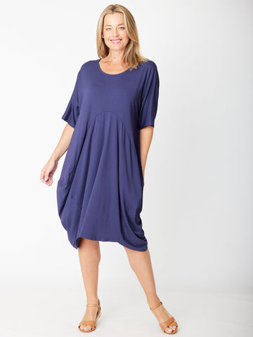 Bamboo Cap Bounce Dress - 25362 Navy - 