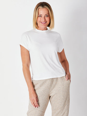 Cap Under Jacket Top-  Winter White-  25892 - Cordelia St