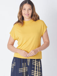 Cap Under Jacket Top--  Mustard - 25892