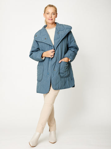 Shot Puffer Coat - Denim - 32026 - 