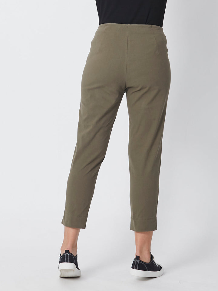 7/8 Slim Cottolen Stretch Pull on Pant COTTOLENE the new bengaline)  - Khaki 24152