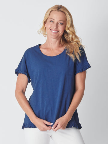 Ruffle Core Top - Navy - 26423 - Luna Sky