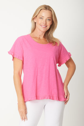 Ruffle Core Top - HotPink - 26423 - New Arrivals
