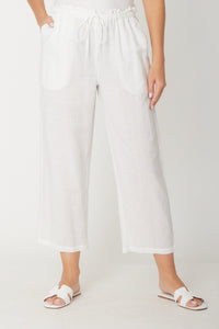 Cotton Anklet Pant - White - 26431