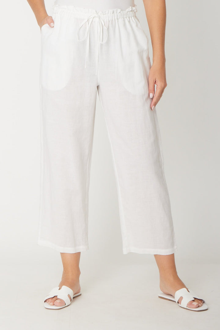 Cotton Anklet Pant - White - 26431