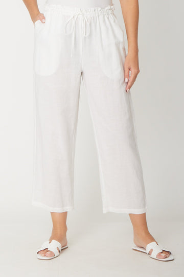 Cotton Anklet Pant - White - 26431 - 
