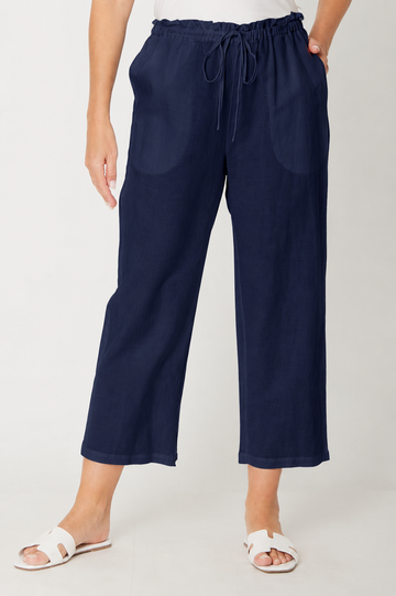 Cotton Anklet Pant - Navy - 26431 - 