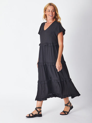 Ruffle Tier Dress - Black 26527-S - Spring/Summer