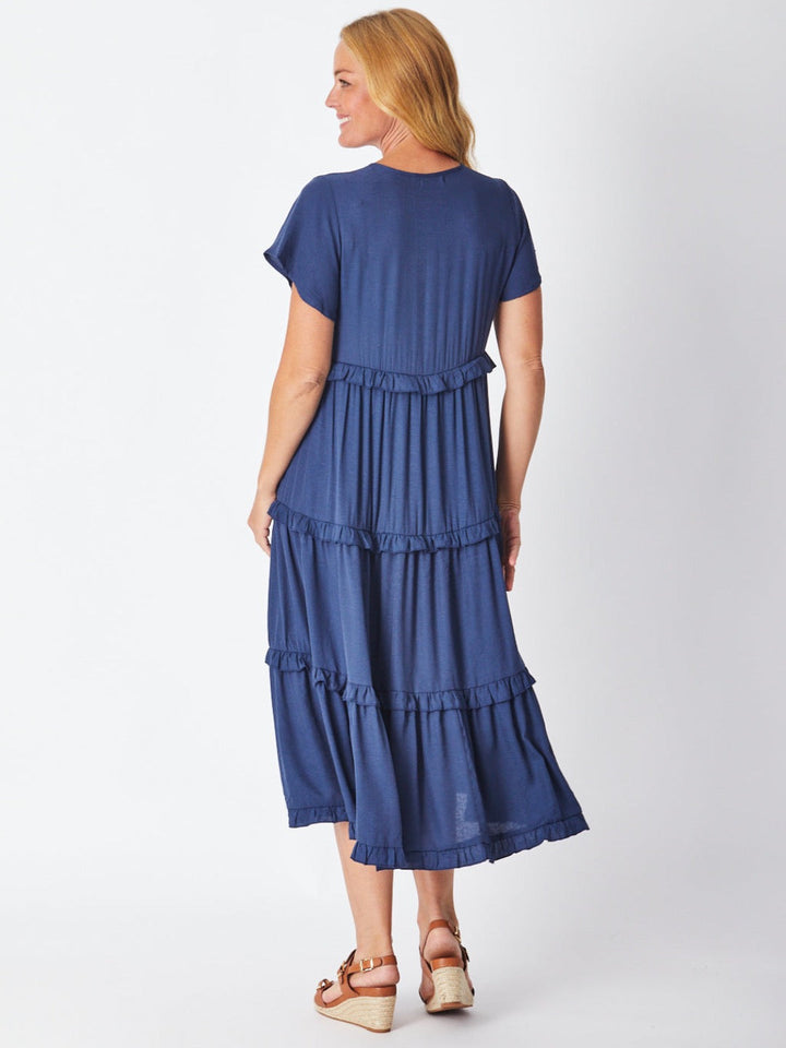 Ruffle Tier Dress - Navy 26527-S