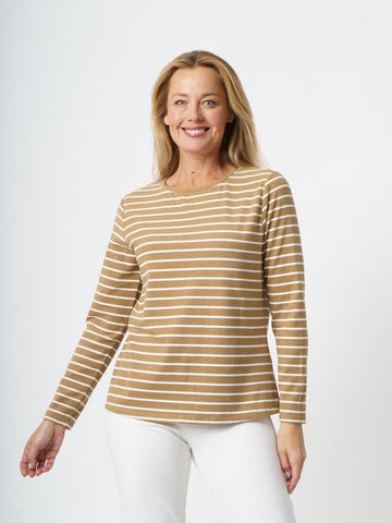 Micro Fleece Top- Latte/White -27024 - 