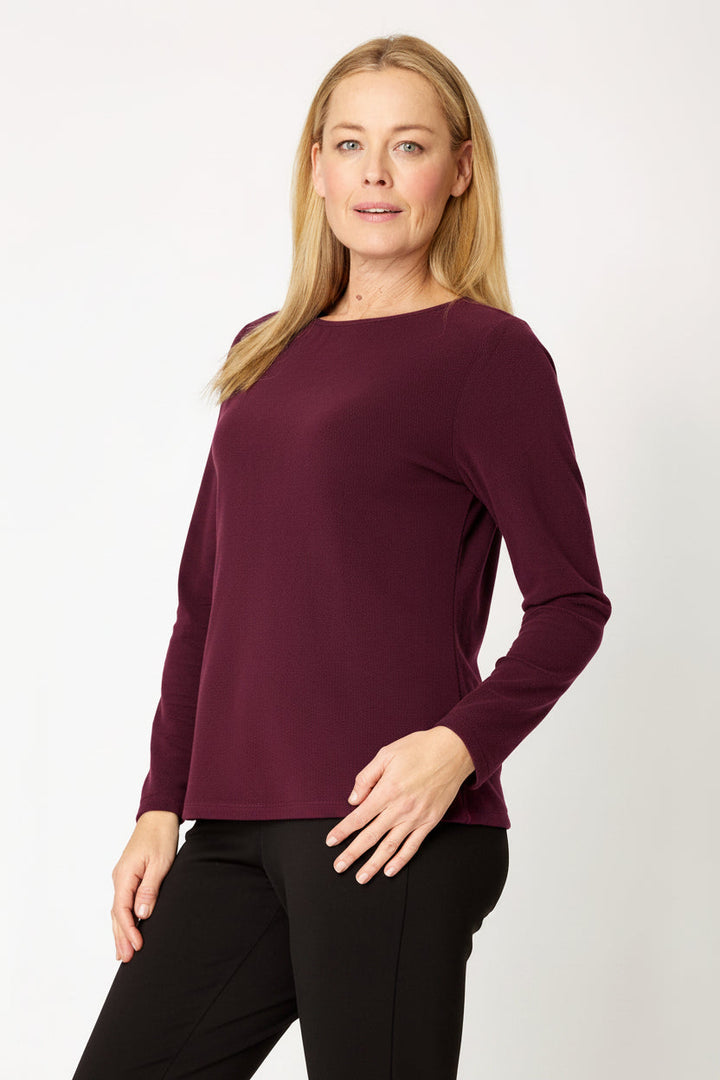 Micro Chamois Fleece Top- Plum -27024-1 DIFFERENT TO THE ORIGINAL MICROFLEECE