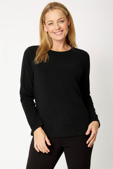 Micro Chamois Fleece Top - BLACK - 27024-1 - 