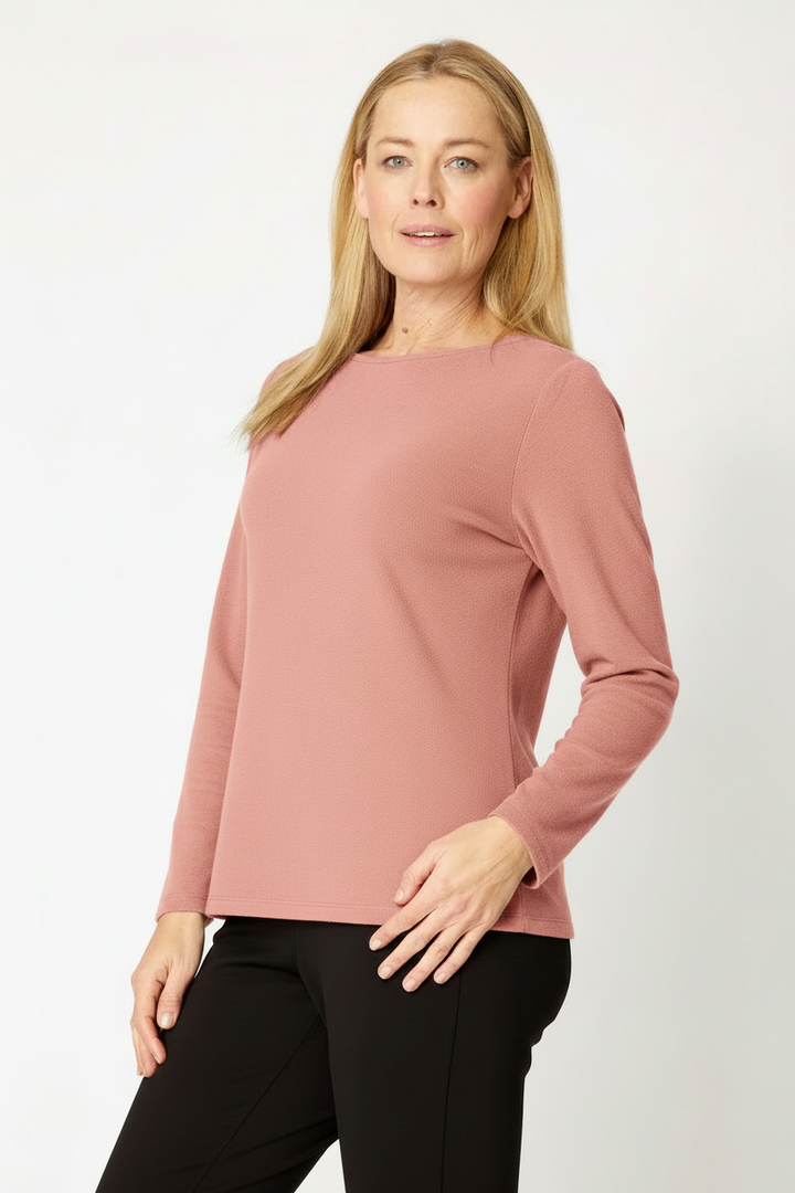 Micro Chamois Fleece Top- Rose -27024-1 DIFFERENT TO THE ORIGINAL MICROFLEECE