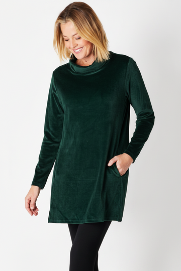 Melanie Velour Tunic - Forest - 27141 - 