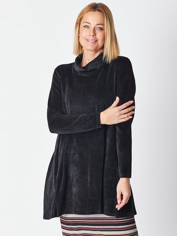 Melanie Velour Tunic - Black- 27141 - 