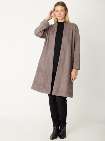 Suedette Coat - Latte 27266 - Coats & Jackets