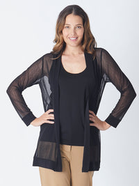 Longer Long Line MESH Cover Up - 27288 Black