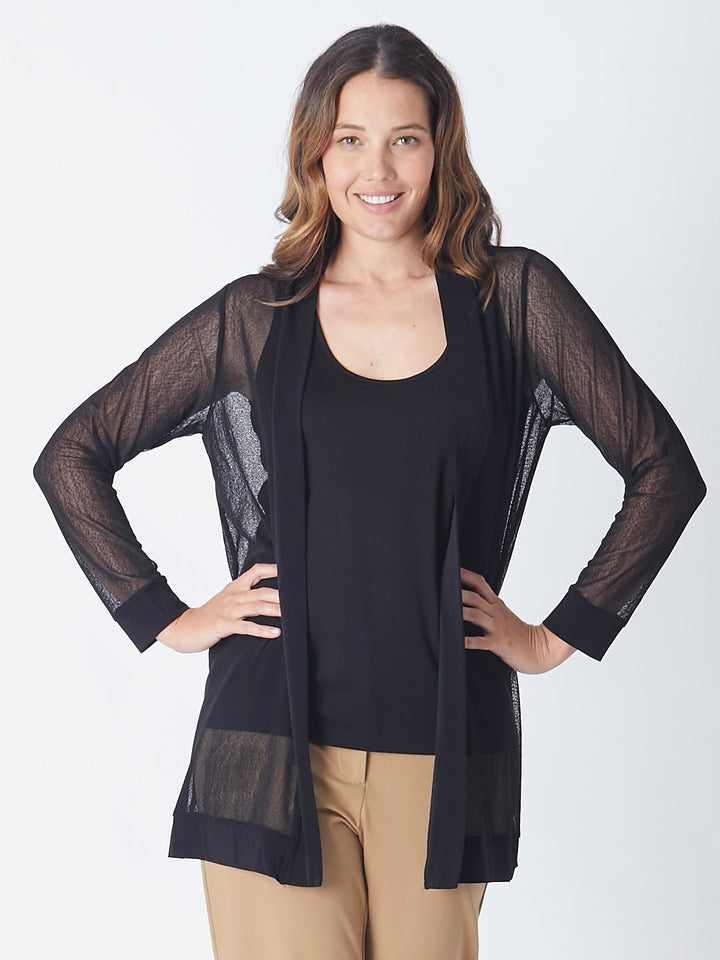 Longer Long Line MESH Cover Up - 27288 Black