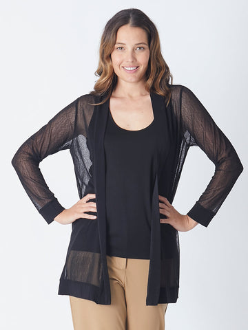 Longer Long Line MESH Cover Up - 27288 Black - 
