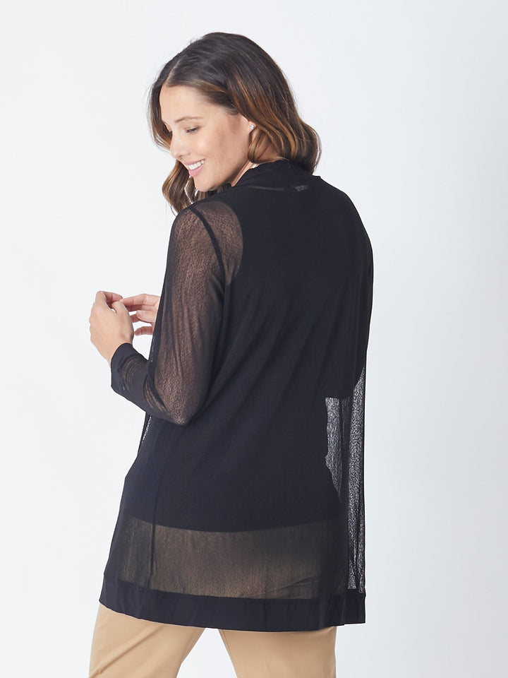 Longer Long Line MESH Cover Up - 27288 Black