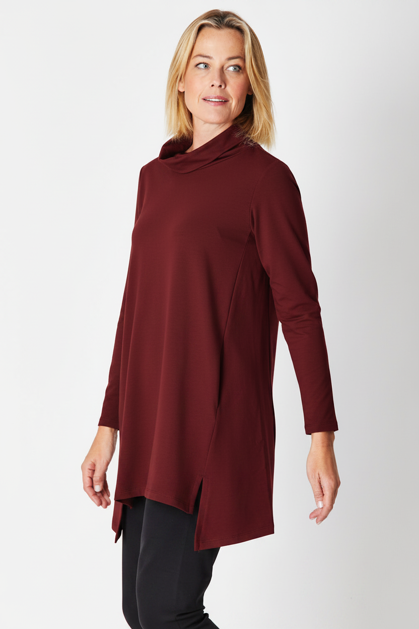 Margie Cowl Swirl Tunic- Shiraz- 27297